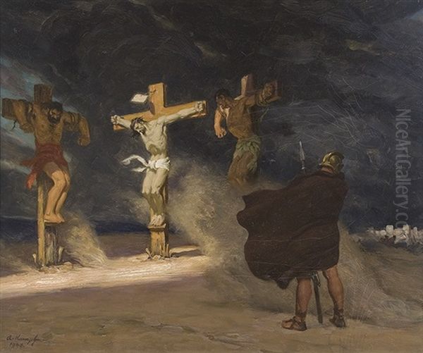Golgotha Oil Painting by Arthur Kampf