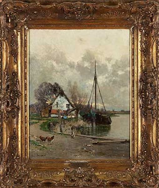 Abendstimmung Am Niederrhein Oil Painting by Eugen Kampf