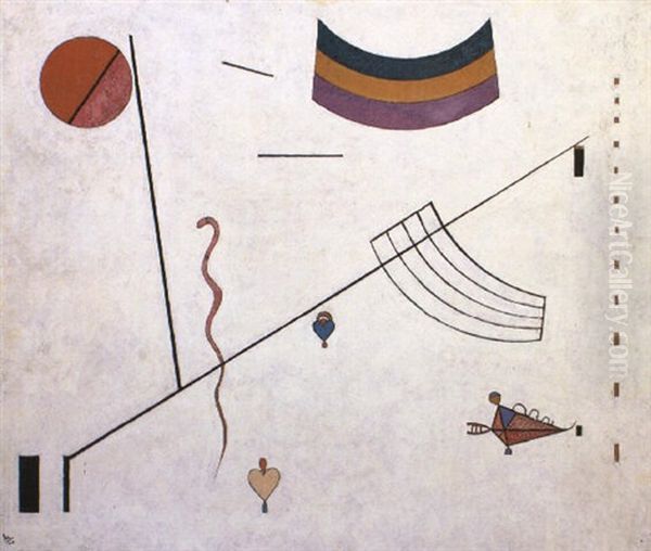 Deux Lignes Oil Painting by Wassily Kandinsky