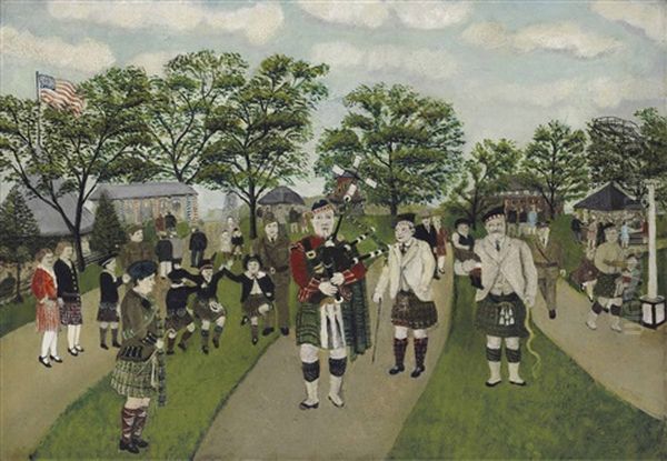 Scots' Day At Kennywood Oil Painting by John Kane