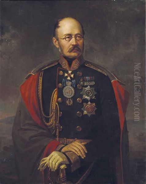 Portrait Of Mikhail Gorchakov (1793-1861) Oil Painting by Jan Ksawery Kaniewski