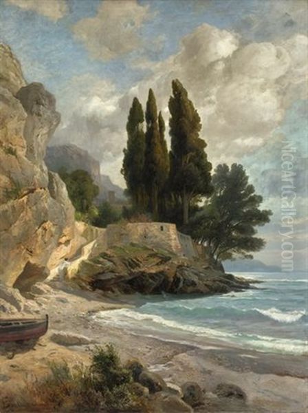 At The Mediterranean Oil Painting by Edmund Friedrich Kanoldt