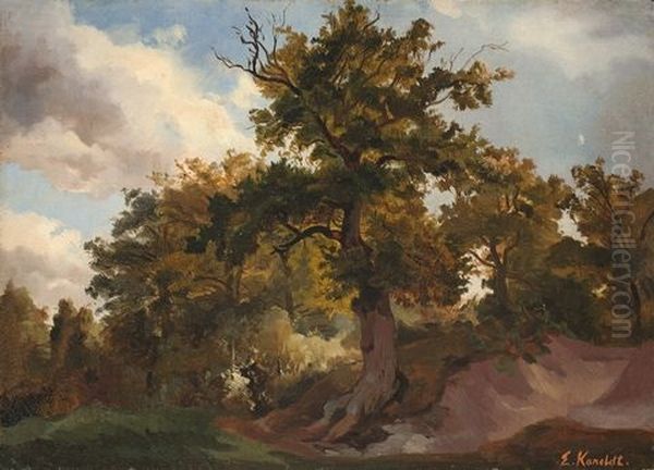 Eichenwald Oil Painting by Edmund Friedrich Kanoldt