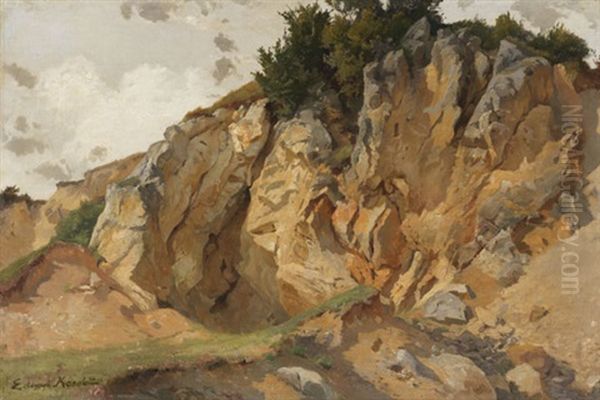 Steinbruch Am Hohenstaufen Oil Painting by Edmund Friedrich Kanoldt