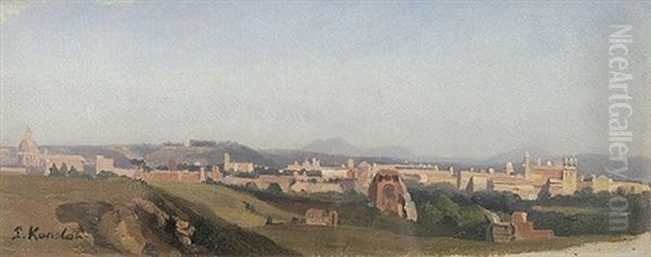 Panorama Einer Italienischen Stadt Oil Painting by Edmund Friedrich Kanoldt