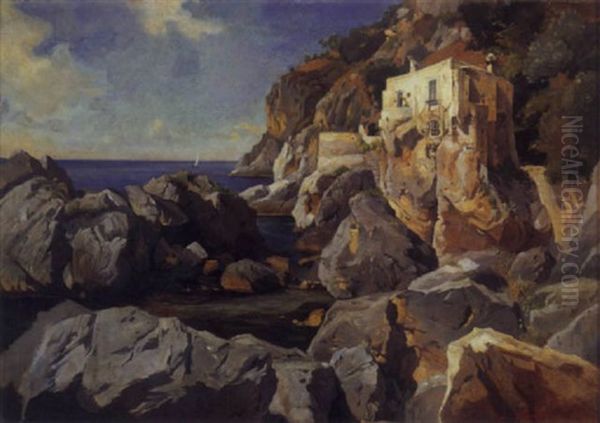 Felsen Am Meer Auf Capri Oil Painting by Edmund Friedrich Kanoldt