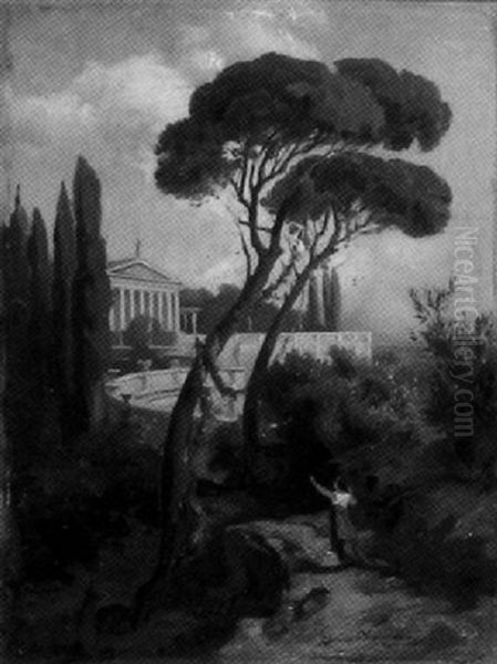 Psyche Erblickt Den Palast Amors Oil Painting by Edmund Friedrich Kanoldt