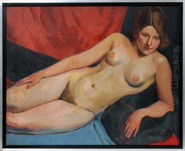 Female Nude Oil Painting by Bernard Karfiol
