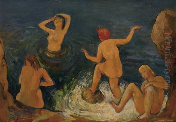 The Bathers Oil Painting by Bernard Karfiol