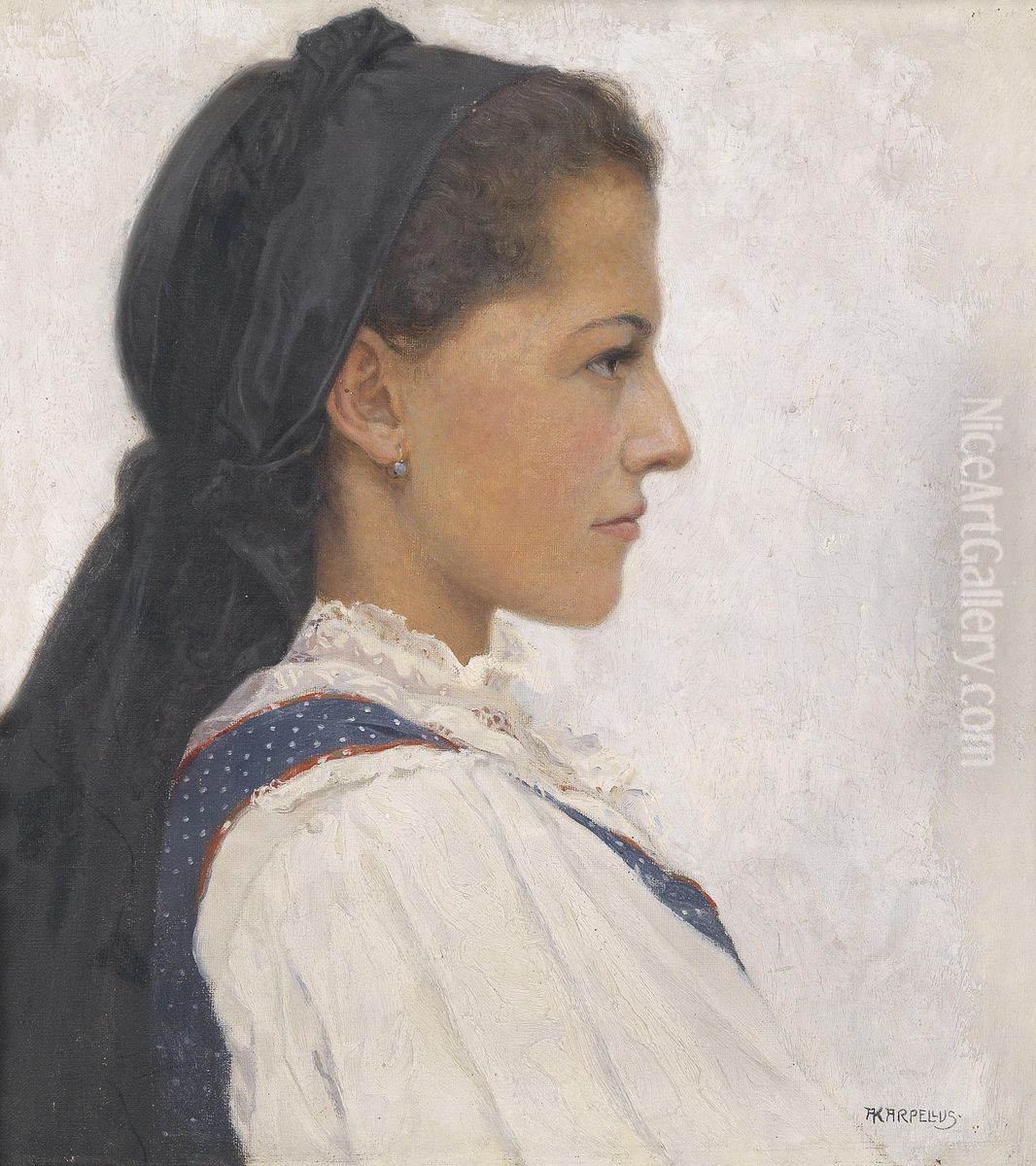 Die Mali Oil Painting by Adolf Karpellus