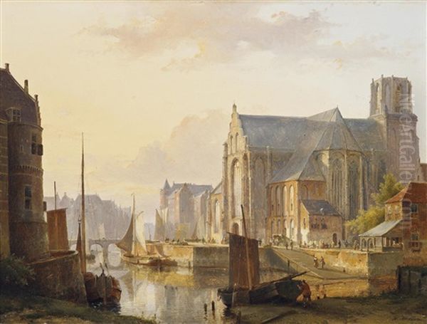 In Einer Hollandischen Stadt Oil Painting by Kasparus Karsen
