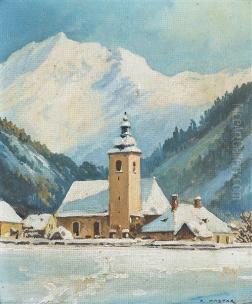Motif From The Alps Oil Painting by Paul Kaspar