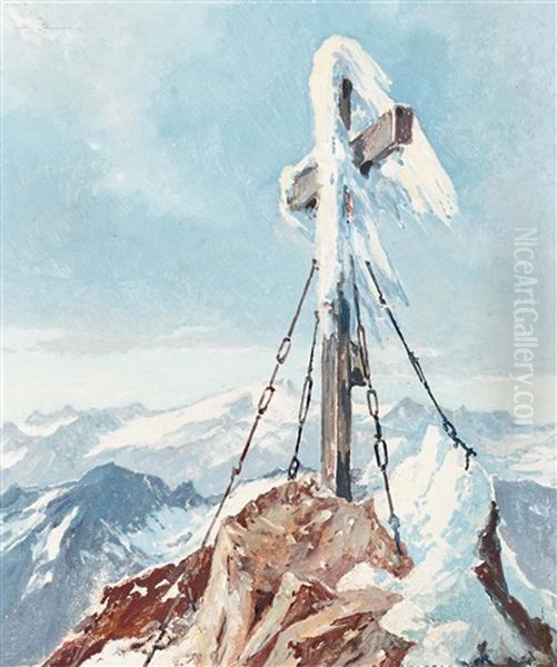 Gipfelkreuz Oil Painting by Paul Kaspar