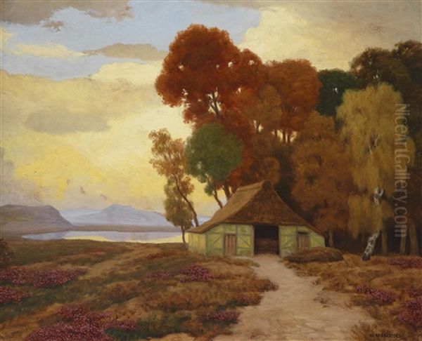 Herbstlandschaft Oil Painting by Eduard Kasparides