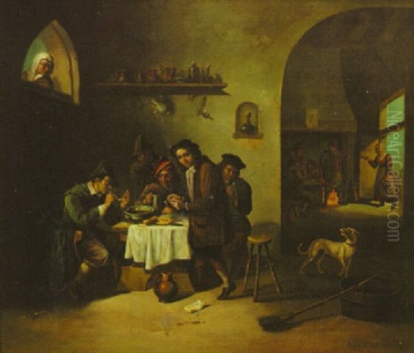 Tavern Scene Oil Painting by Herman Frederik Carel ten Kate