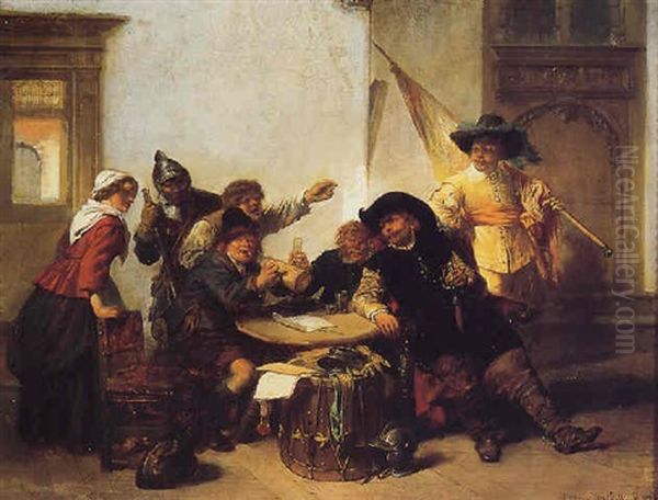 Herberg Met Vrolijk Gezelschap Oil Painting by Herman Frederik Carel ten Kate