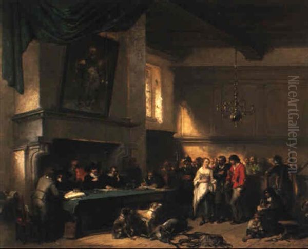 Gerichtsverhandlung Oil Painting by Herman Frederik Carel ten Kate