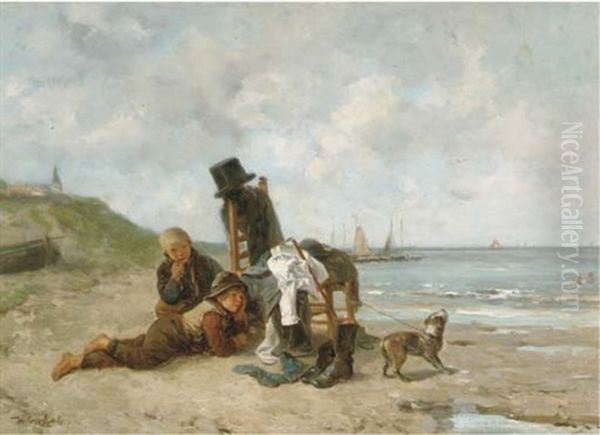 Guarding A Gentleman's Belongings Oil Painting by Mari ten Kate