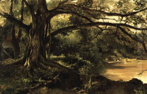 River Van Kramat (tjiliwong, Batavia) Oil Painting by Mari ten Kate