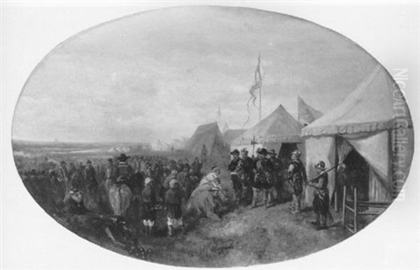Prins Maurits Ontvangt Een Indisch Gezantschap In Zijn      Legerplaats Voor Grave, 1602 Oil Painting by Mari ten Kate