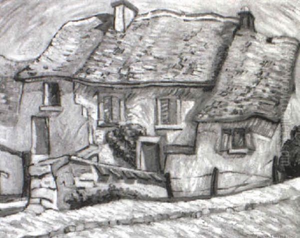 Houses, Durham Oil Painting by Edward Mcknight Kauffer