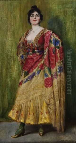 Tanzerin Otero Oil Painting by Hermann Kauffmann the Younger