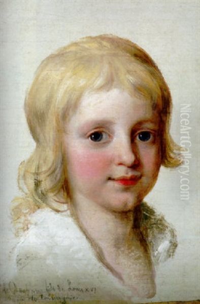 Portrait Of Francesco, Crown Prince Of Naples, Later King Of The Two Sicilies, As A Boy Oil Painting by Angelika Kauffmann