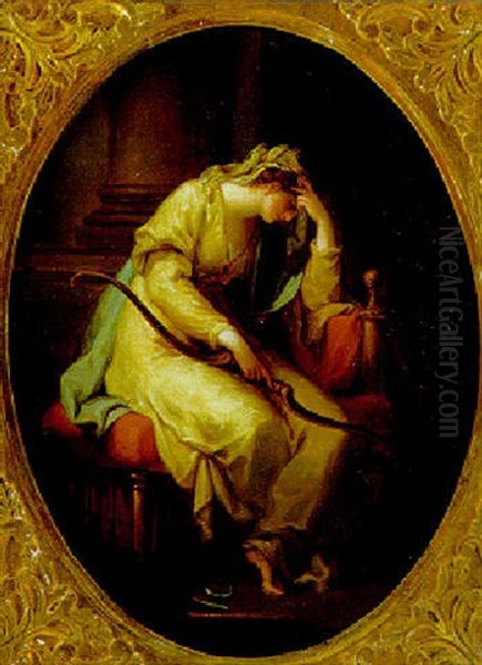 Penelope Trauert Uber Dem Bogen Des Odysseus Oil Painting by Angelika Kauffmann
