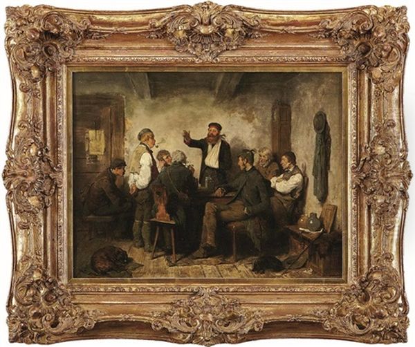 In Der Dorfschanke Oil Painting by Hugo Kauffmann