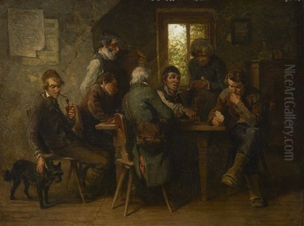 Kartenspieler Oil Painting by Hugo Kauffmann