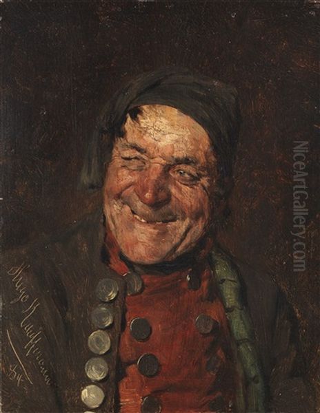 Lachender Bauer Oil Painting by Hugo Kauffmann