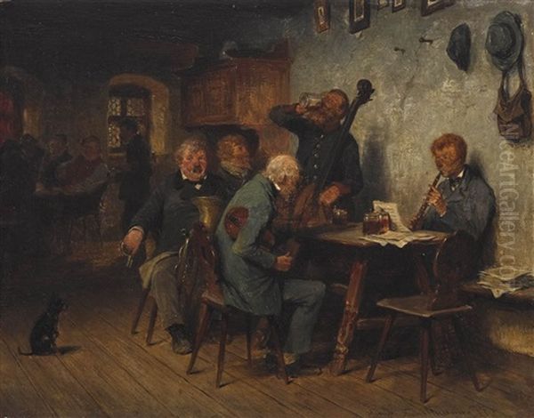 Kunstpause Oil Painting by Hugo Kauffmann