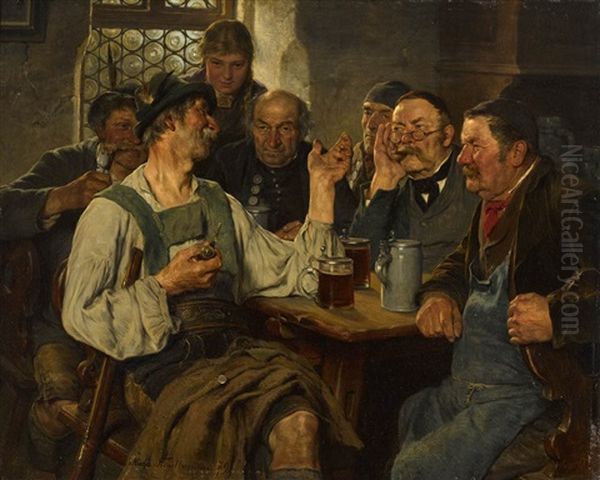 Jagerlatein Oil Painting by Hugo Kauffmann