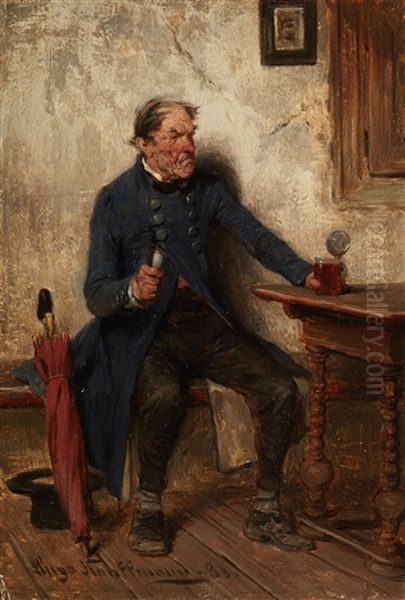 Bad Beer And Good Beer (pair) Oil Painting by Hugo Kauffmann