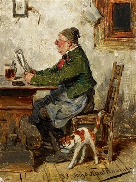 Innkeeper With A Cat Oil Painting by Hugo Kauffmann