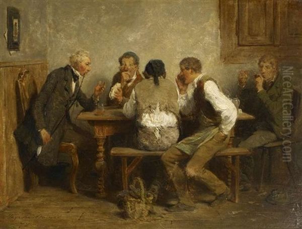 Im Wirtshaus Oil Painting by Hugo Kauffmann