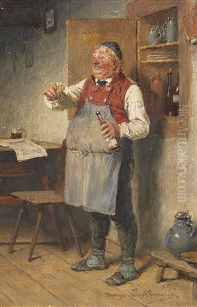 Ein Schnapsle In Ehren Oil Painting by Hugo Kauffmann