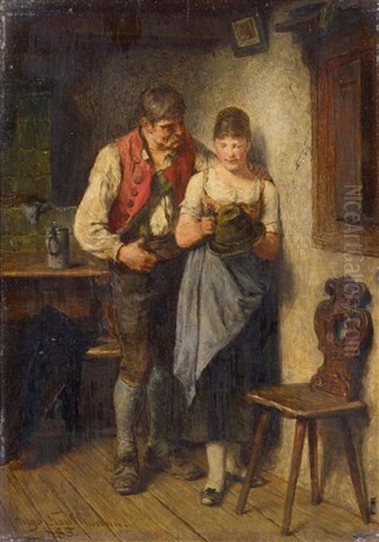 Tiroler Bauernpaar Oil Painting by Hugo Kauffmann