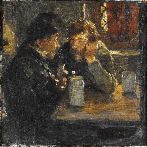 In Der Dorfschenke Oil Painting by Hugo Kauffmann
