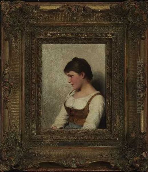 Junges Madel Oil Painting by Hugo Kauffmann