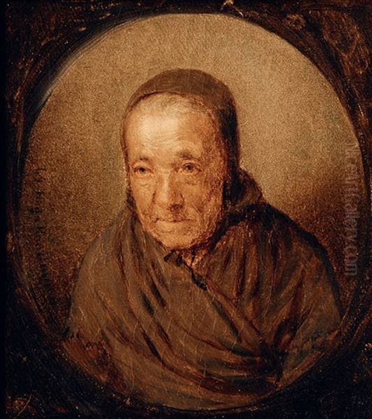 Die Alte Trin Aus Finkenwerder Oil Painting by Hugo Kauffmann