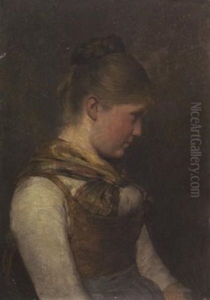 Bauernmadchen Oil Painting by Hugo Kauffmann