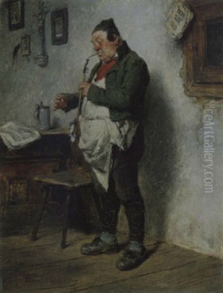 Der Pfeifenraucher Oil Painting by Hugo Kauffmann