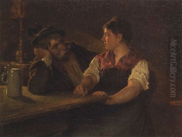 Bursch Und Madel Oil Painting by Hugo Kauffmann