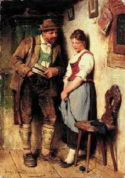 The Sweetheart Oil Painting by Hugo Kauffmann