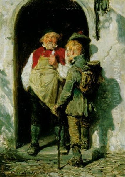 Wirt Und Handwerksbursch Oil Painting by Hugo Kauffmann