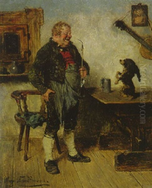 Der Gelehrige Hund Oil Painting by Hugo Kauffmann