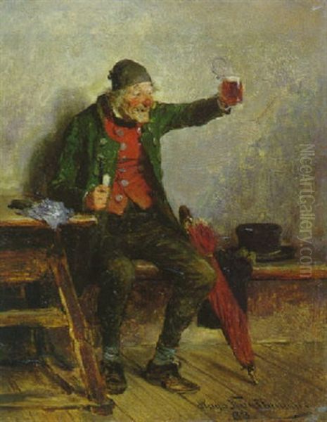 Gutes Bier! Oil Painting by Hugo Kauffmann