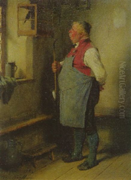 Wirt Mit Vogel Oil Painting by Hugo Kauffmann