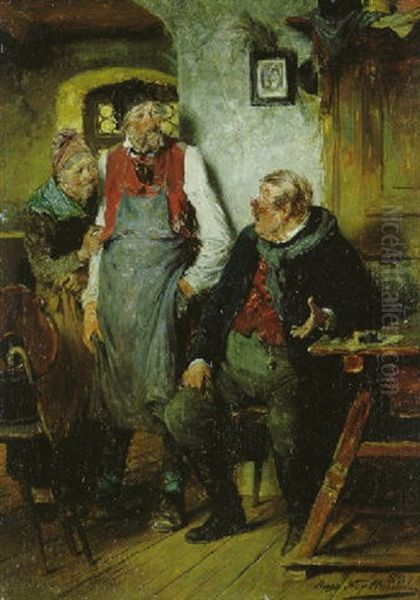 Der Handel Im Wirthaus Oil Painting by Hugo Kauffmann